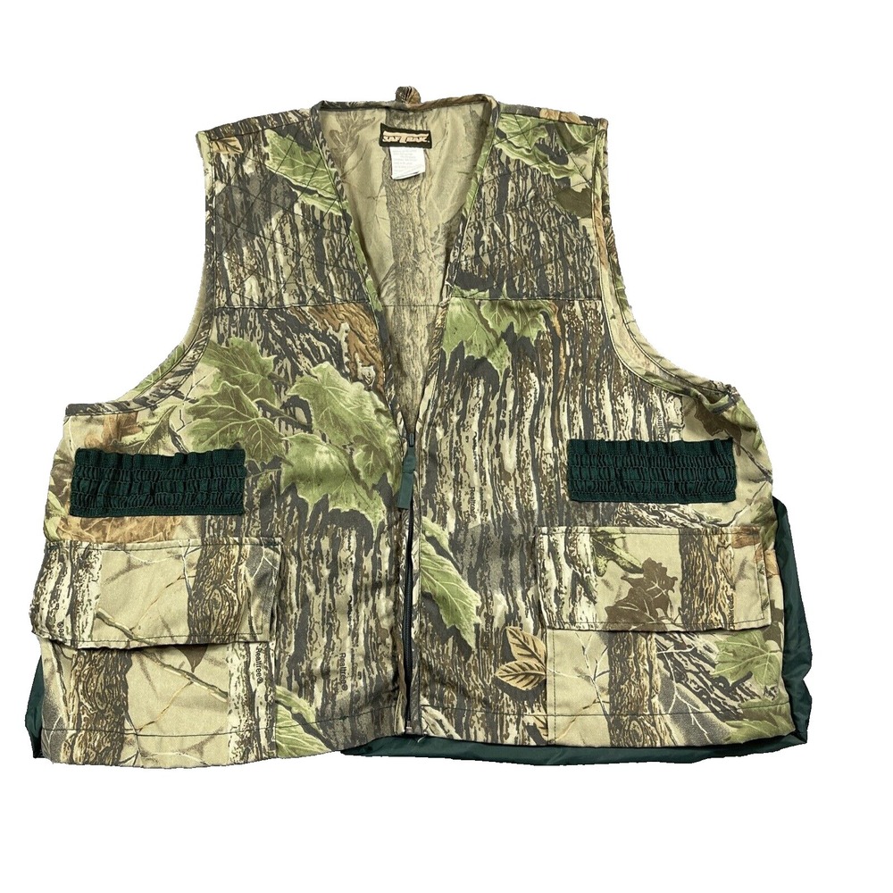 SafTbak Camo Vest Men's XL Real Tree Game Pouch Bird Shooting Hunting Outdoor